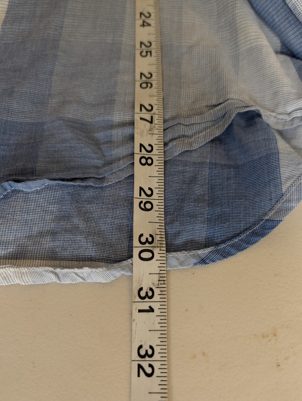 Old Navy Boyfriend Fit Navy Blue White Buffalo Plaid Shirt Size L - Picture 6 of 8